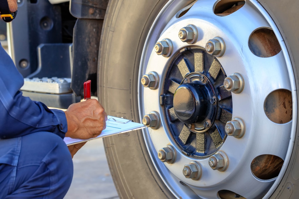 Performing a pre-trip inspection on a truck