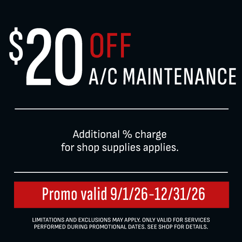 Harrell’s $20 off air conditioning maintenance; September 1 through December 31, 2026; coupon terms apply